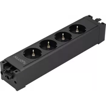 Sygonix SY-6872232 4-násobný zásuvkový modul bez vypínača, čierny