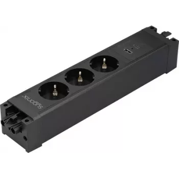 Sygonix SY-6872236 3-násobný podomietkový zásuvkový modul bez vypínača, čierny