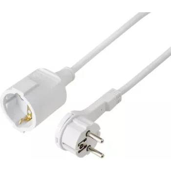 Sygonix SY-7165296 Predlžovací kábel 16 A biely 3,00 m H05VV-F 3G 1,5 mm²