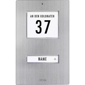 M-E MODERN-ELECTRONICS KT 1-EG zvončeková doska, nerez, 1 tlačidlo, IP44, biela LED