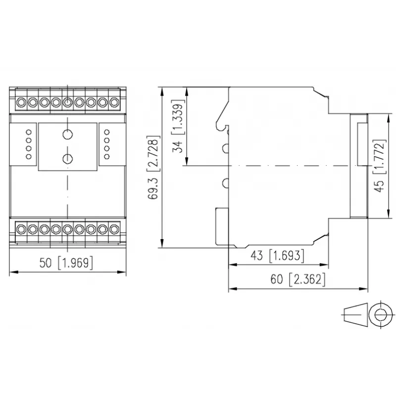 METZ CONNECT EIW-C18 priemyselná zásuvka, Schuko, DIN lišta, 230 V, 8 A, biela 11027205