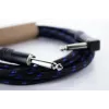 Cordial 14780 inštrumentálny kábel 3 m – 6,3 mm TS jack na 6,3 mm TS jack, čierny/modrý textilný plášť