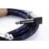 Cordial 14780 inštrumentálny kábel 3 m – 6,3 mm TS jack na 6,3 mm TS jack, čierny/modrý textilný plášť