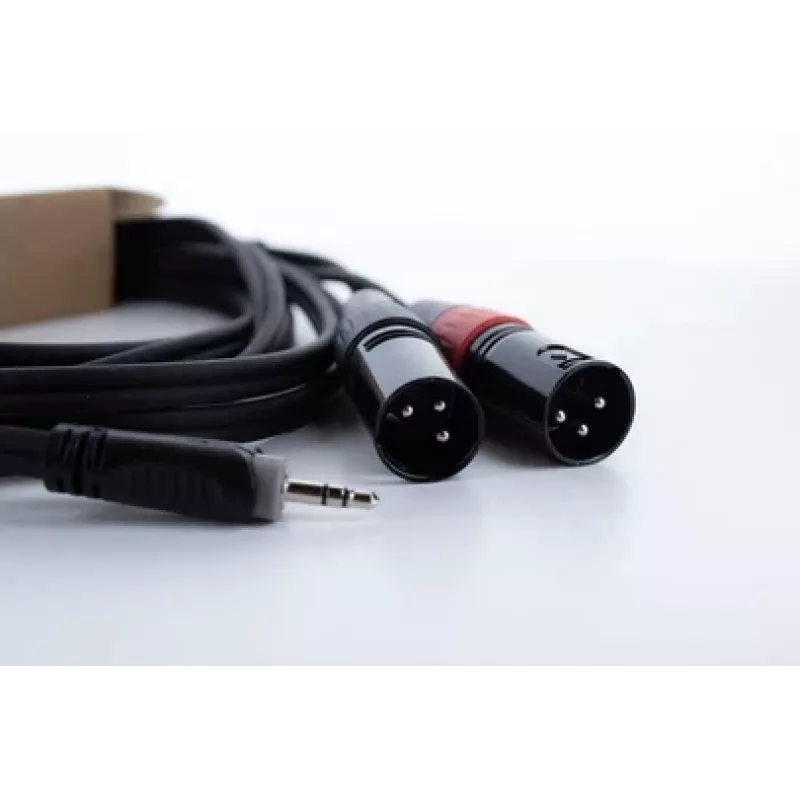 Cordial EY 3 WMM XLR Y-adapter kábel 3,5mm TRS konektor samec na 2x XLR konektor samec 3m 14872
