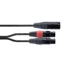 Cordial EY 0,3 MFF XLR Y-adapter kábel - 1x XLR konektor samec na 2x XLR konektor samica, 0,3 m, čierny 14881