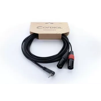 Cordial EY 1.5 WRMM XLR Y adaptér kábel 3,5mm TRS na 2x XLR konektor samec 1,5m čierny 14874