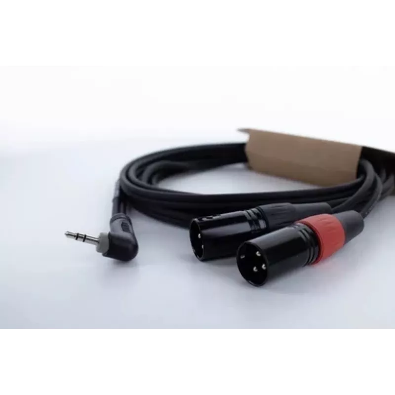 Cordial EY 1.5 WRMM XLR Y adaptér kábel 3,5mm TRS na 2x XLR konektor samec 1,5m čierny 14874