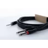 Cordial 14878 audio Y adaptér kábel 6,3 mm stereo jack na 2x 6,3 mm mono jack 3 m čierny