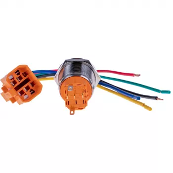 JOY-IT BUTTON22A-L-RD aretovaný tlačidlový spínač, 250 V AC, 3 A, SPST-NO, červený, IP67, IK10