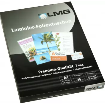 LMG A4 lesklé laminovacie fólie 80 mikrónov balenie 100 ks (LMGA4-80L)