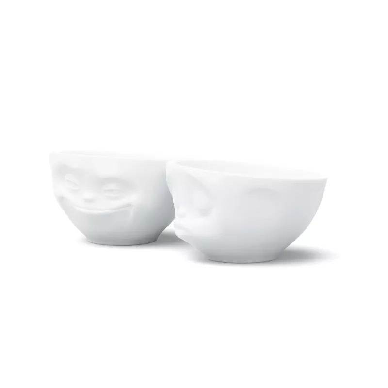 FIFTYEIGHT PRODUCTS T012201 sada misiek 200 ml usmievavá & bozkávajúca biele porcelánové