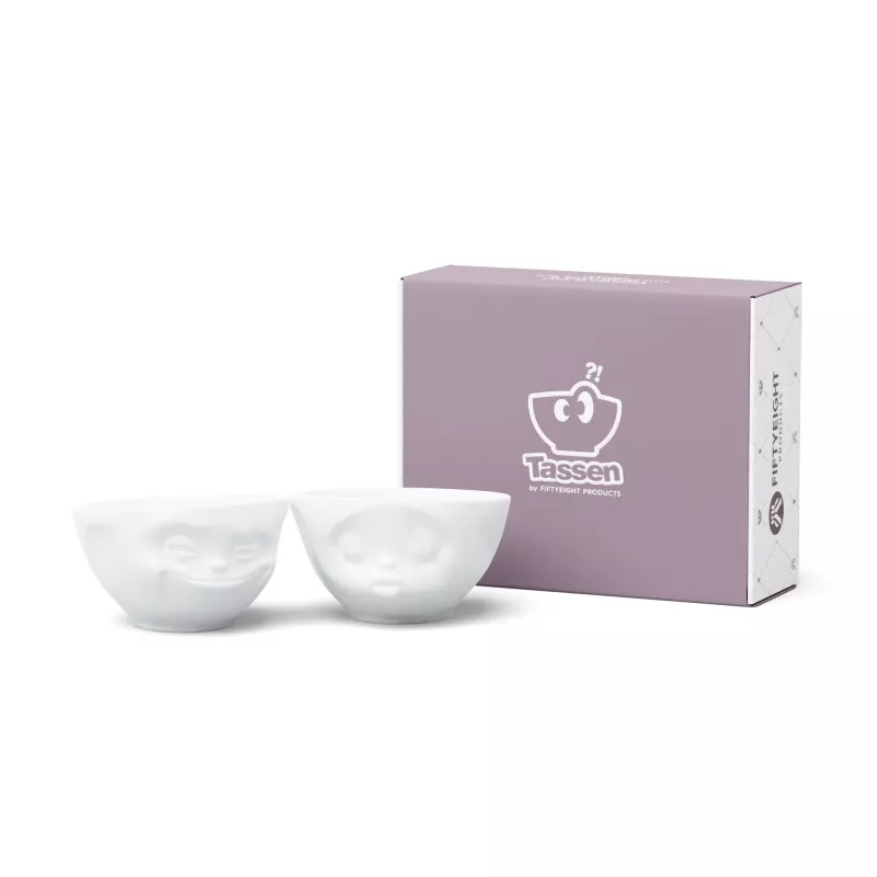 FIFTYEIGHT PRODUCTS T012201 sada misiek 200 ml usmievavá & bozkávajúca biele porcelánové