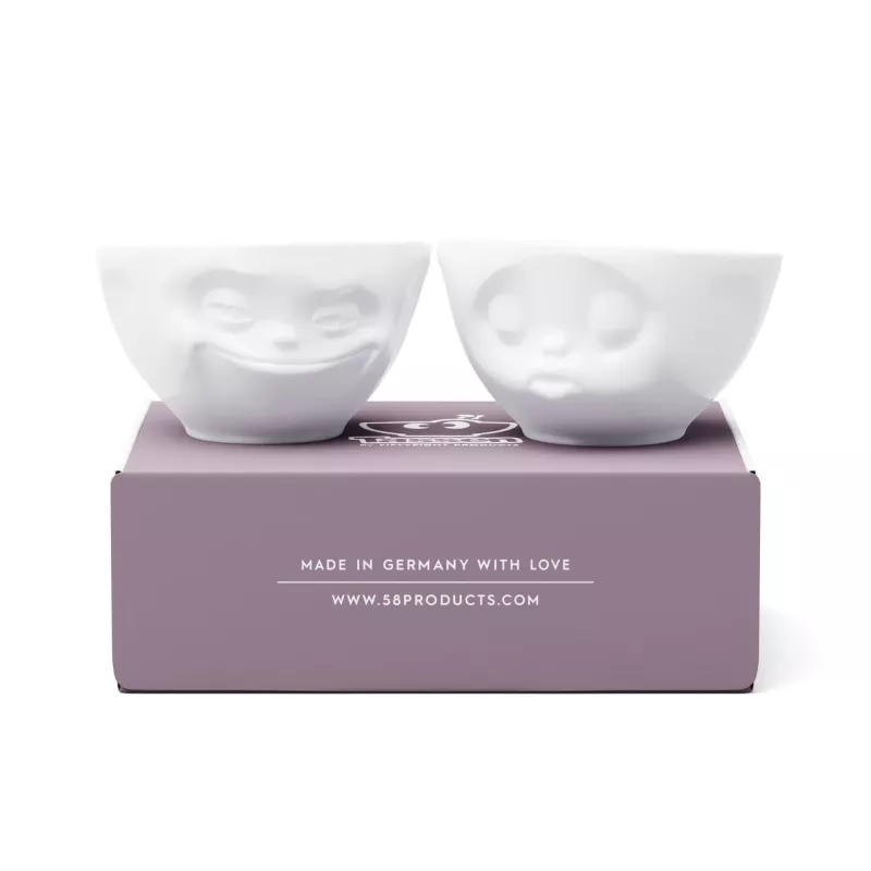 FIFTYEIGHT PRODUCTS T012201 sada misiek 200 ml usmievavá & bozkávajúca biele porcelánové