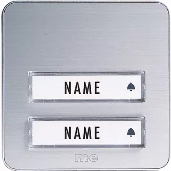 M-E MODERN-ELECTRONICS KTA-2 A/S strieborné nástenné tlačidlo zvončeka, IP44, hliník