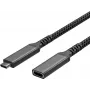 S CONN Flexline USB-C predlžovací kábel, USB-C konektor samec na USB-C konektor samica, USB 3.2 Gen 2, 100W PD, 4K@60Hz, textilný obal, 1,5m, čierny FL31-74006