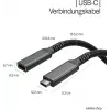 S CONN Flexline USB-C predlžovací kábel, USB-C konektor samec na USB-C konektor samica, USB 3.2 Gen 2, 100W PD, 4K@60Hz, textilný obal, 1,5m, čierny FL31-74006