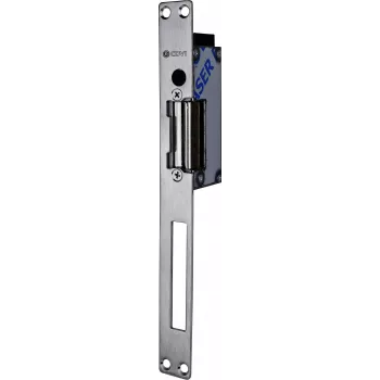 m-e modern-electronics F0513000024-B elektrický otvárač dverí s mechanickým odblokovaním, Fail-Secure, 8-12V AC/DC, 3000 N prídržná sila, podomietková montáž, sivá