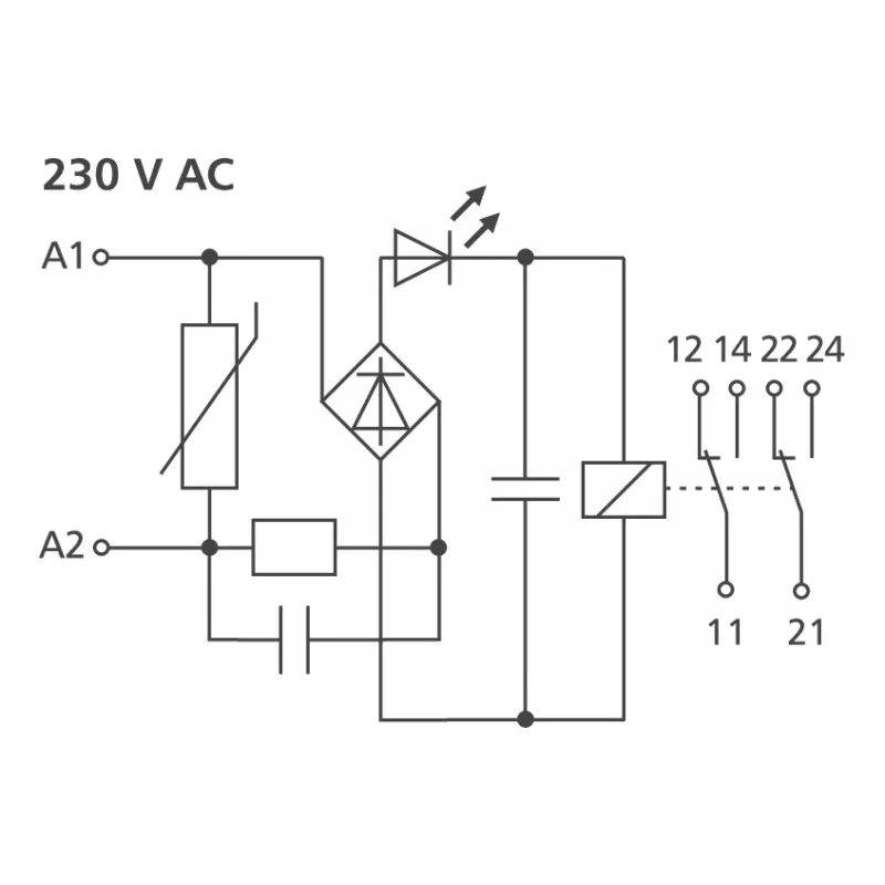 METZ CONNECT KRA-M8/21-21 výkonové relé biela (11061905)