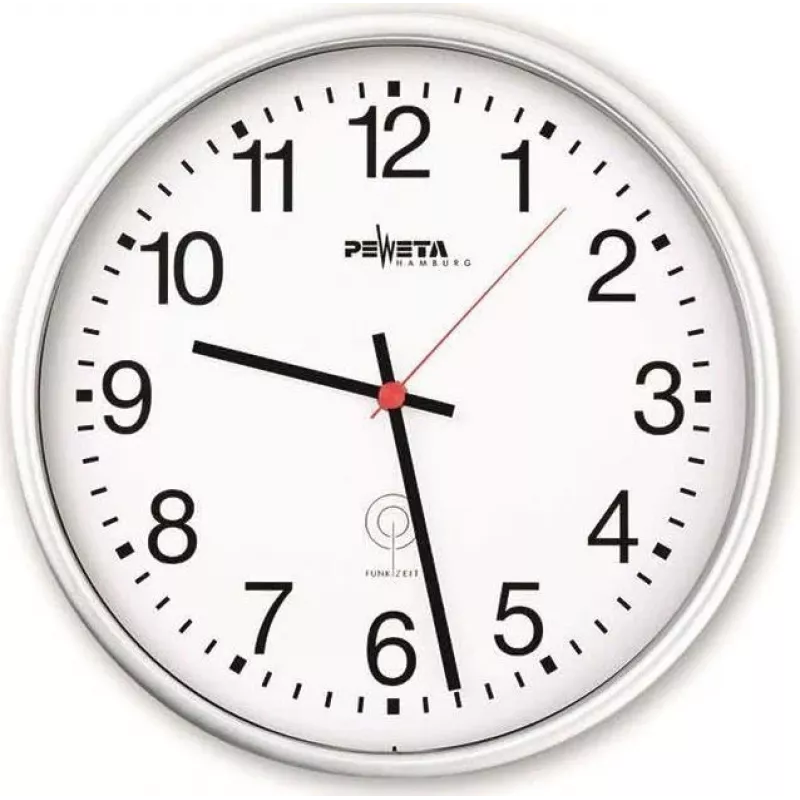 PEWETA rádiové nástenné hodiny plast biela 30 cm (51.130.311)