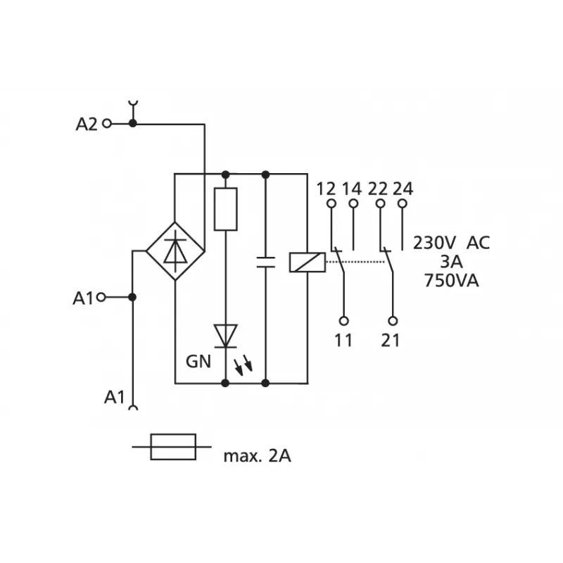 METZ CONNECT väzbové relé 24 V AC/DC KRA-F10/21-21 2W (11070213)