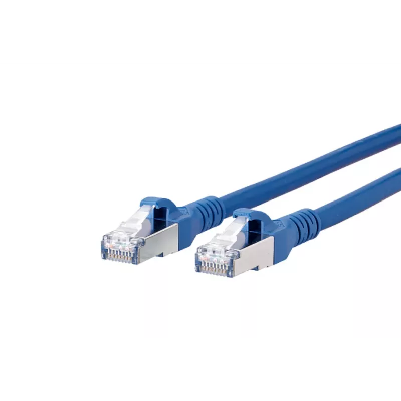 METZ BTR Netcom RJ45 sieťový patch kábel CAT 6A S/FTP 1,5 m modrý s ochranou západky 1308451544-E
