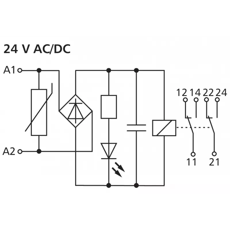 METZ CONNECT 11061913 rozhranie reléový modul, 24 V AC cievka, 1 prepínací, 6 A, biely
