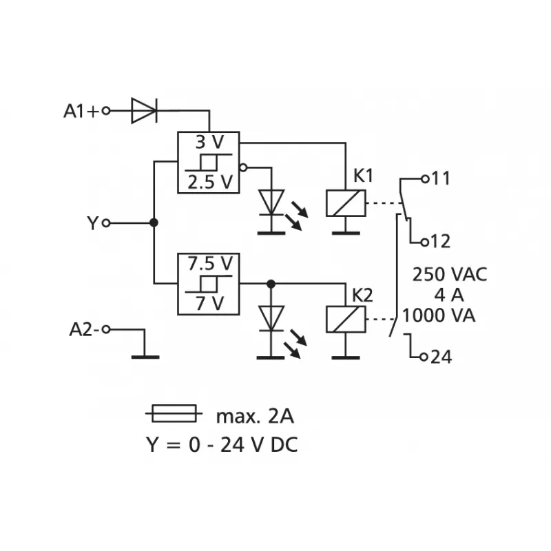 METZ CONNECT KRS-E08 3 24 V AC/DC modul rozhranového relé, 1 prepínací kontakt, 8 A, DIN lišta 110673