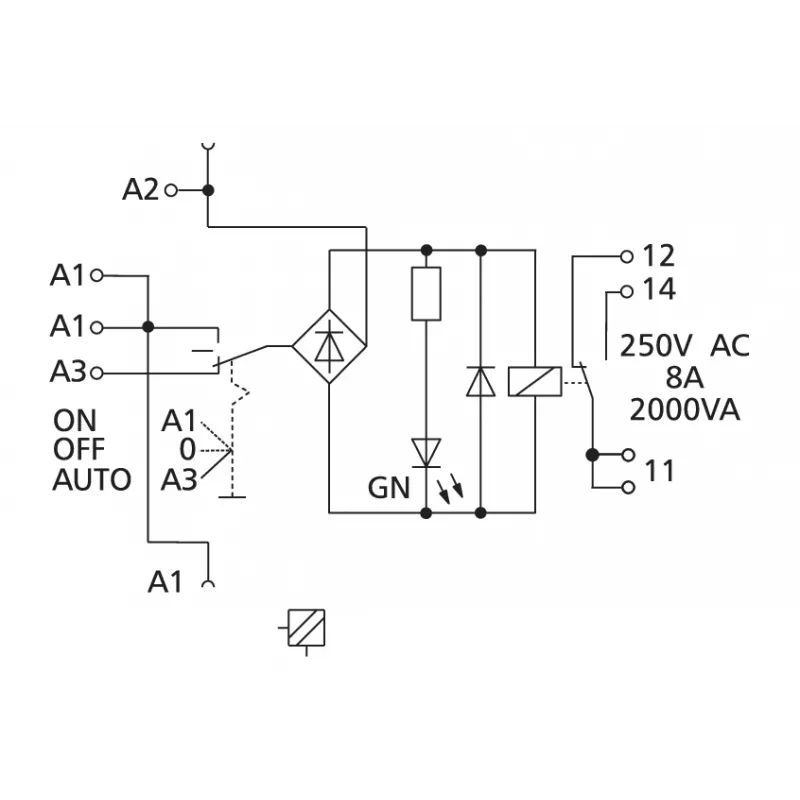 METZ CONNECT KRA-S-F8/21 Výkonové relé 24V DC 8A SPDT sivé DIN lišta 11070613