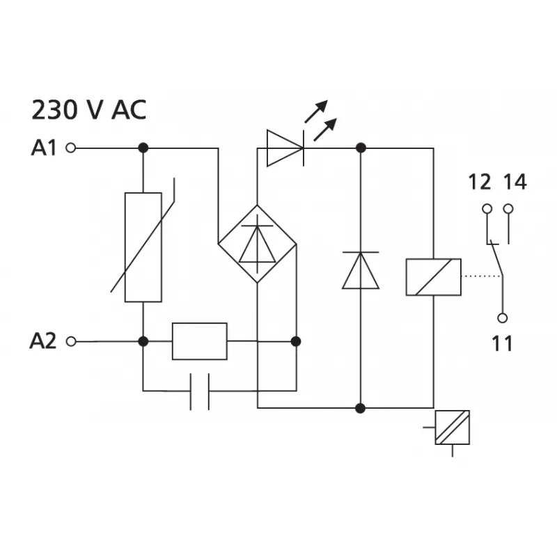 METZ CONNECT KRA-M6/21 Výkonové relé biele (11061505)