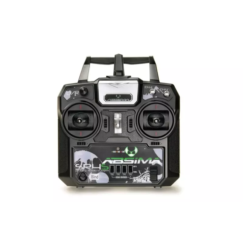 Absima SR4S 4-kanálový pálkový RC vysielač 2,4 GHz s prijímačom, čierny