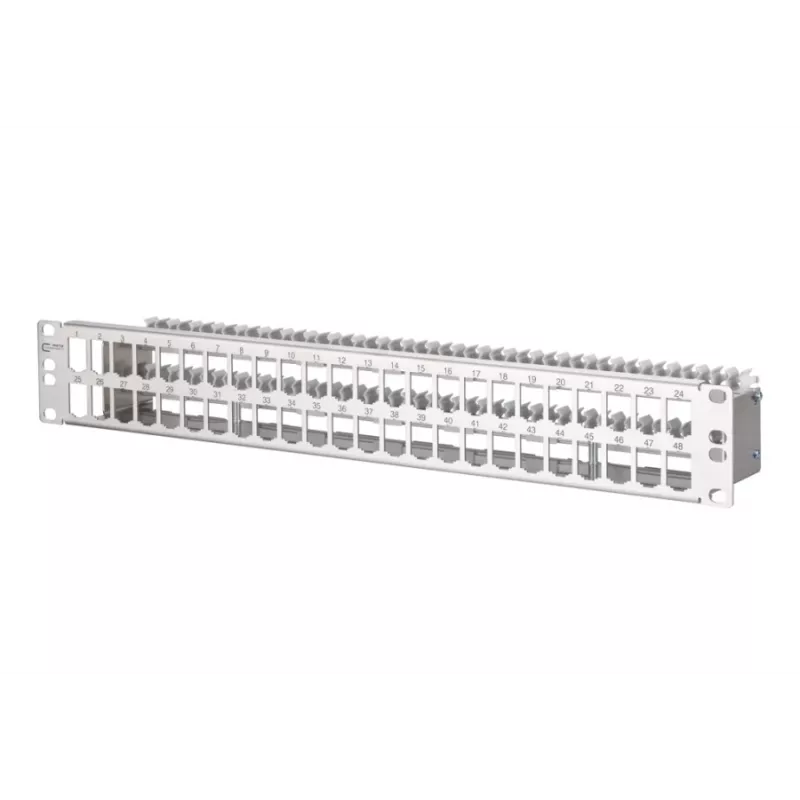 METZ CONNECT 130924-00-E MPP48 48-portový patch panel, nehrdzavejúca oceľ, 1,5U, neosadený