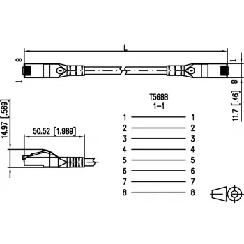 METZ CONNECT 130845A544-E Cat6a S/FTP sieťový patch kábel, 15 m, modrý