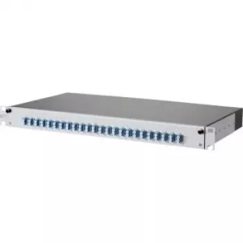 METZ CONNECT 1502697424-E Cat.6A tienený 24-portový 1U patch panel, bez nástrojov IDC, svetlosivá