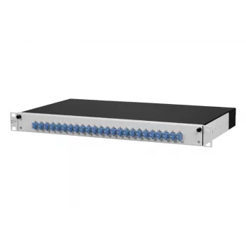 METZ CONNECT 1502697424-E Cat.6A tienený 24-portový 1U patch panel, bez nástrojov IDC, svetlosivá