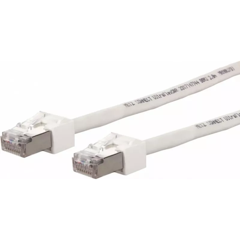 METZ CONNECT Ultraflex500 CAT 6 S/FTP patch kábel, RJ-45 konektor samec na RJ-45 konektor samec, 1,0 m, biely, bezhalogénový 13084V1088-E