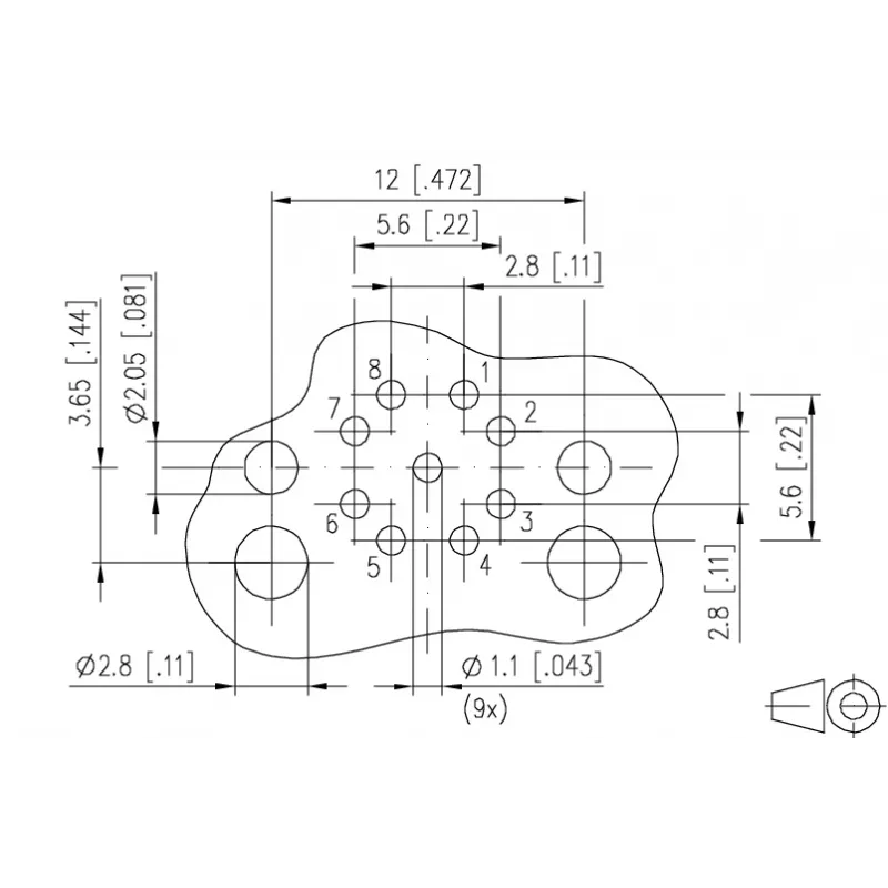 METZ MMT471A315-0004 PCB zásuvka, 8-pólová, rozteč 2,54 mm, THT, rovná