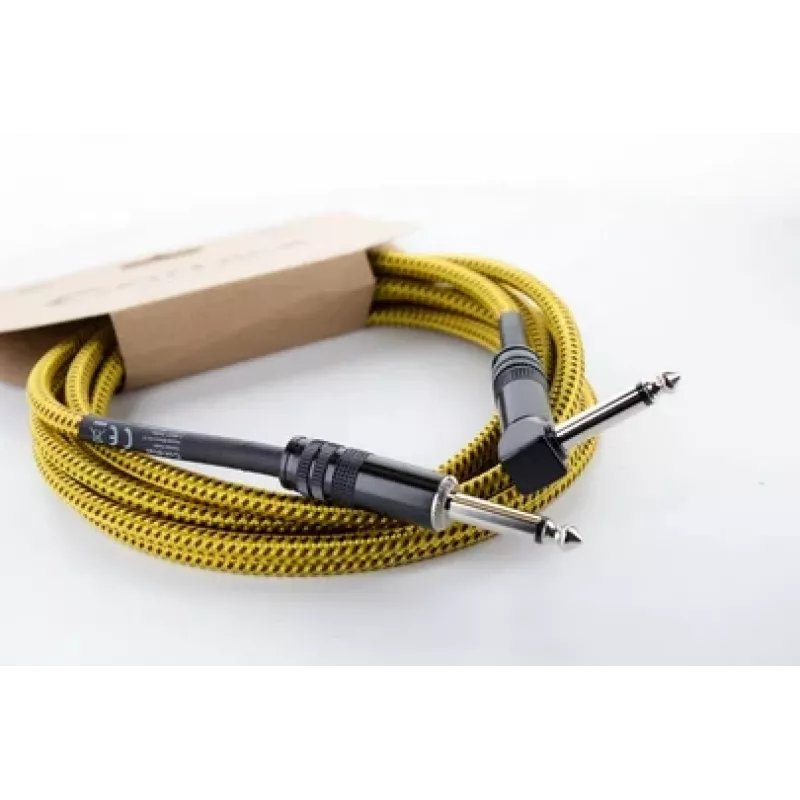 Cordial 14776 inštrumentálny kábel 6,3mm mono jack na 6,3mm mono jack, 3m, čierno-žltý textil