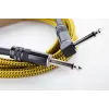Cordial 14776 inštrumentálny kábel 6,3mm mono jack na 6,3mm mono jack, 3m, čierno-žltý textil