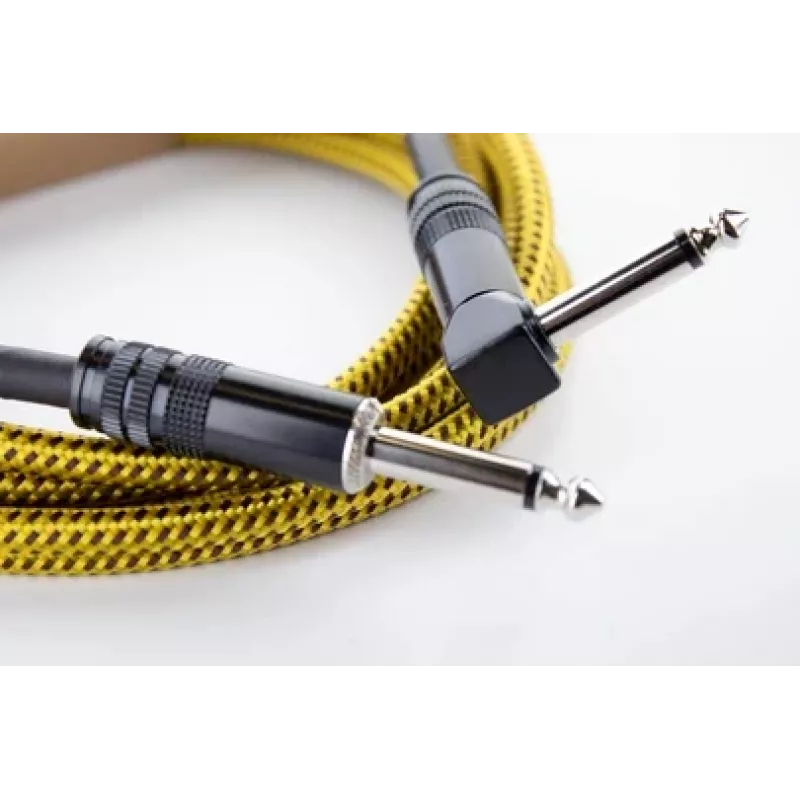 Cordial 14776 inštrumentálny kábel 6,3mm mono jack na 6,3mm mono jack, 3m, čierno-žltý textil