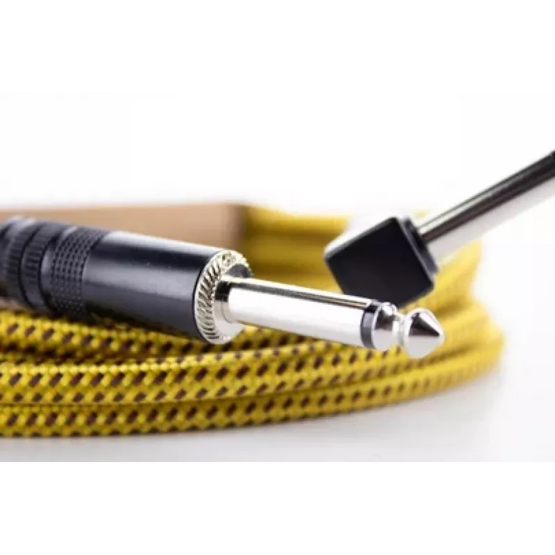 Cordial 14776 inštrumentálny kábel 6,3mm mono jack na 6,3mm mono jack, 3m, čierno-žltý textil