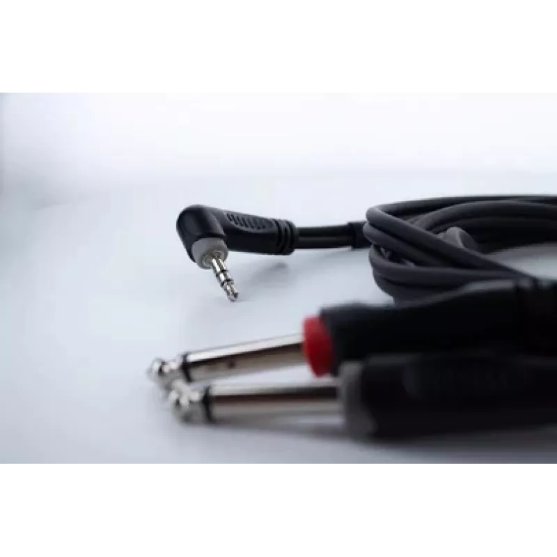 Cordial 14869 Audio Y-adapterový kábel 3,5 mm stereo jack na 2x 6,3 mm mono jack 5 m čierny