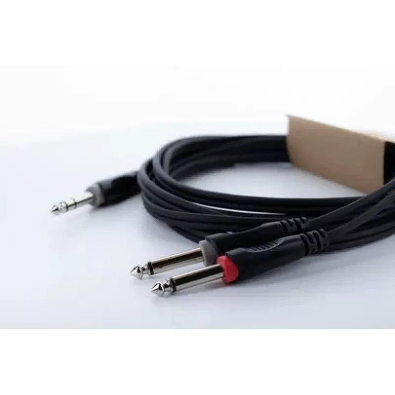 Cordial 14876 Audio Y-adapterový kábel 6,3 mm stereo jack na 2x 6,3 mm mono jack 1 m čierny