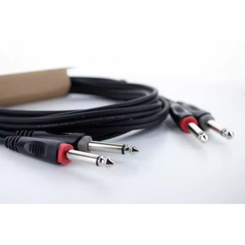 Cordial 14846 twin mono jack audio kábel 6 m čierny - dual 6,3 mm TS na dual 6,3 mm TS
