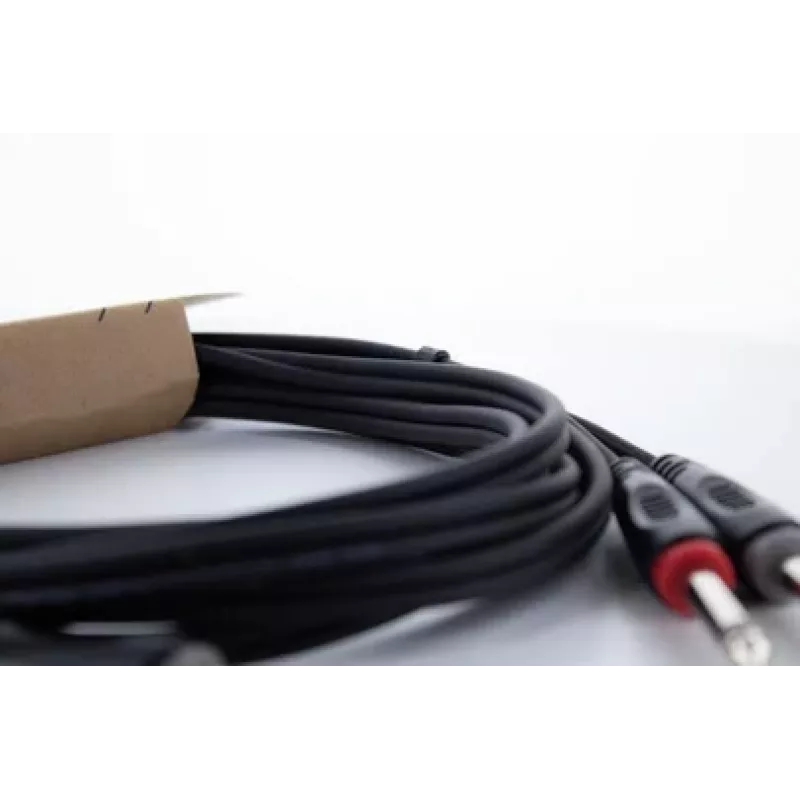 Cordial 14846 twin mono jack audio kábel 6 m čierny - dual 6,3 mm TS na dual 6,3 mm TS