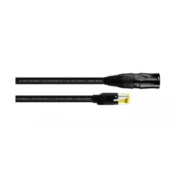 Cordial 15549 CAT 5e S/UTP patch kábel, RJ45, 3 m, čierny, PUR plášť, Gigabit Ethernet