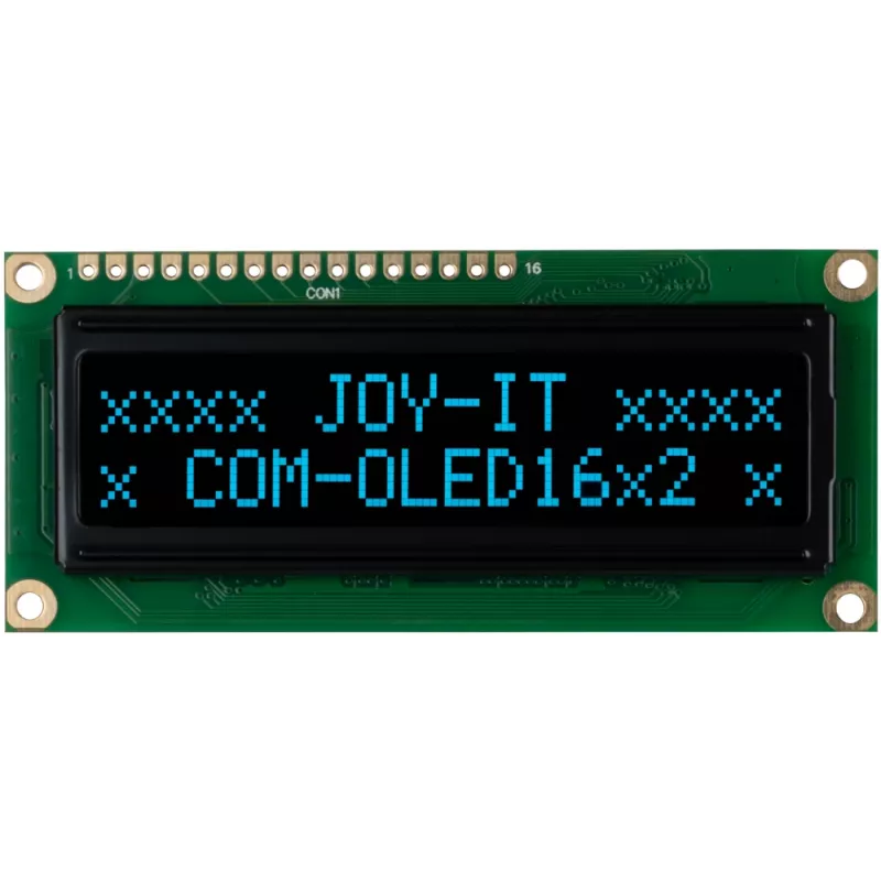 JOY-IT COM-OLED16X2 16x2 OLED displej modul, biely, I2C, SSD1306, Arduino & Raspberry Pi kompatibilný