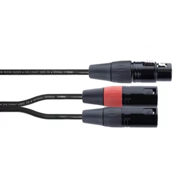 Cordial EY 0,3 m XLR Y-adapter kábel - 1x XLR samica na 2x XLR samec, čierny 14880