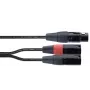 Cordial EY 0,3 m XLR Y-adapter kábel - 1x XLR samica na 2x XLR samec, čierny 14880