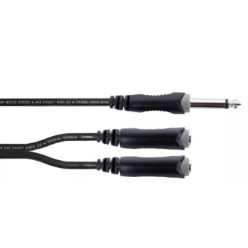 Cordial EY 0.3 PGG Y-adapter kábel 1x 6,3 mm mono jack konektor samec na 2x 6,3 mm mono jack konektor samica 0,3 m čierny 14884