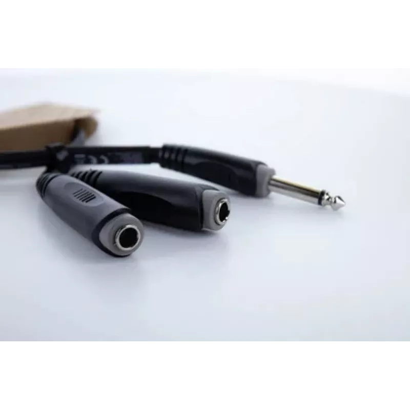 Cordial EY 0.3 PGG Y-adapter kábel 1x 6,3 mm mono jack konektor samec na 2x 6,3 mm mono jack konektor samica 0,3 m čierny 14884